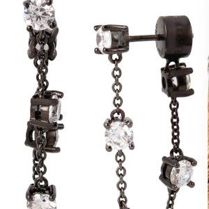 Kurt Geiger black chain stud earrings